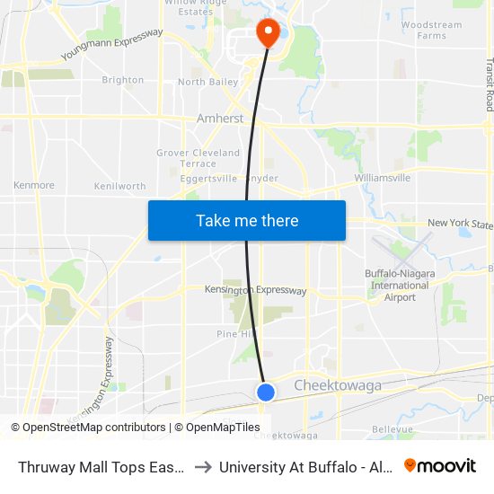 Thruway Mall Tops East Opposite to University At Buffalo - Alumni Arena map