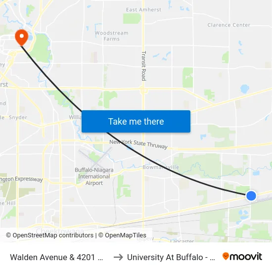Walden Avenue & 4201 Walden Avenue to University At Buffalo - Alumni Arena map