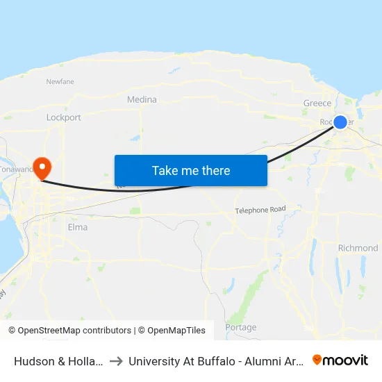 Hudson & Holland to University At Buffalo - Alumni Arena map