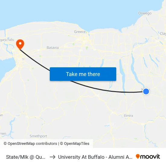 State/Mlk @ Quarry to University At Buffalo - Alumni Arena map