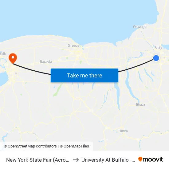 New York State Fair (Across From Gate 2) to University At Buffalo - Alumni Arena map