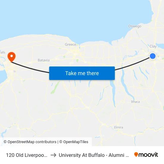 120 Old Liverpool Rd to University At Buffalo - Alumni Arena map