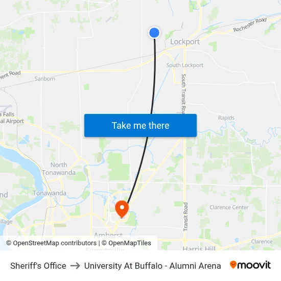 Sheriff's Office to University At Buffalo - Alumni Arena map