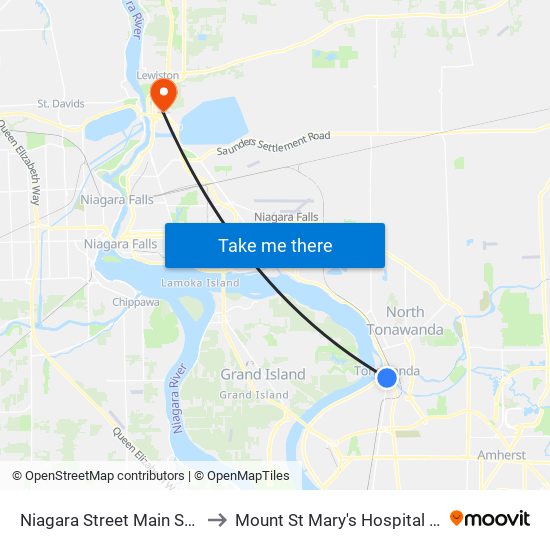 Niagara Street Main Street East Nea to Mount St Mary's Hospital of Niagara Falls map