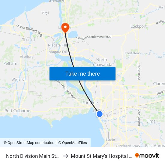 North Division Main Street West Nea to Mount St Mary's Hospital of Niagara Falls map