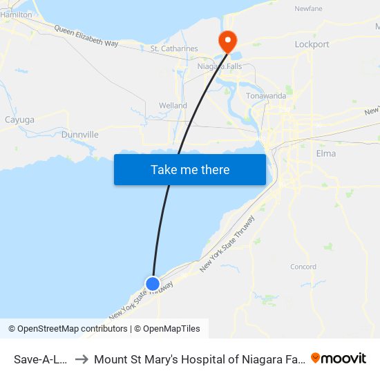 Save-A-Lot to Mount St Mary's Hospital of Niagara Falls map