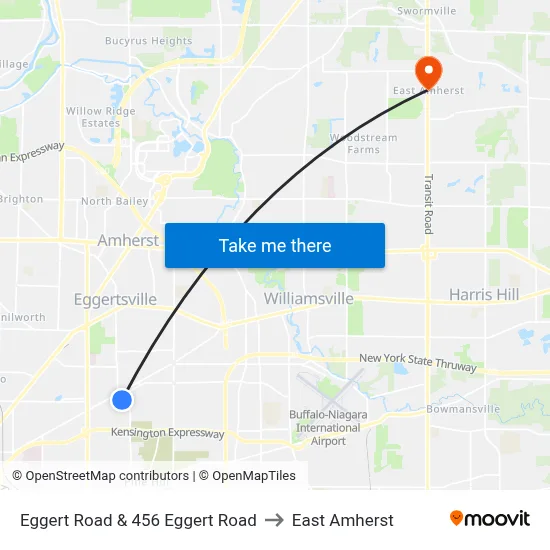 Eggert Road & 456 Eggert Road to East Amherst map