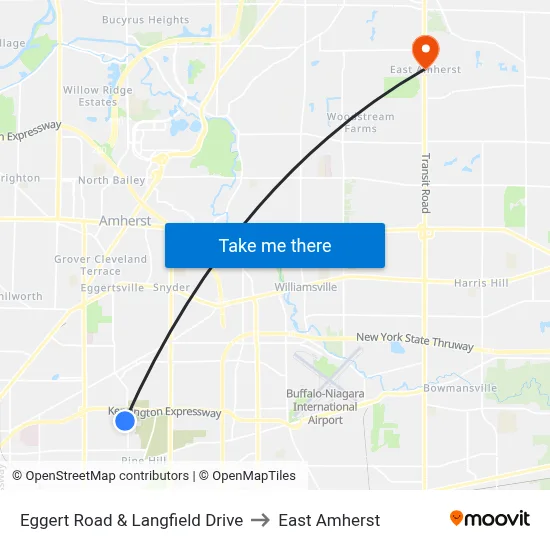 Eggert Road & Langfield Drive to East Amherst map