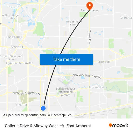 Galleria Drive & Midway West to East Amherst map