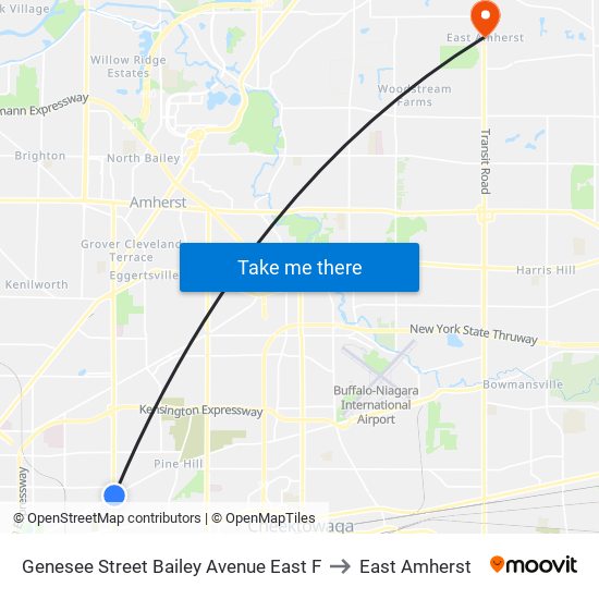 Genesee Street Bailey Avenue East F to East Amherst map