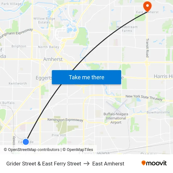 Grider Street & East Ferry Street to East Amherst map