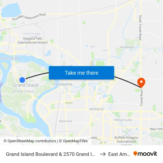 Grand Island Boulevard & 2570 Grand Island Boulevard to East Amherst map