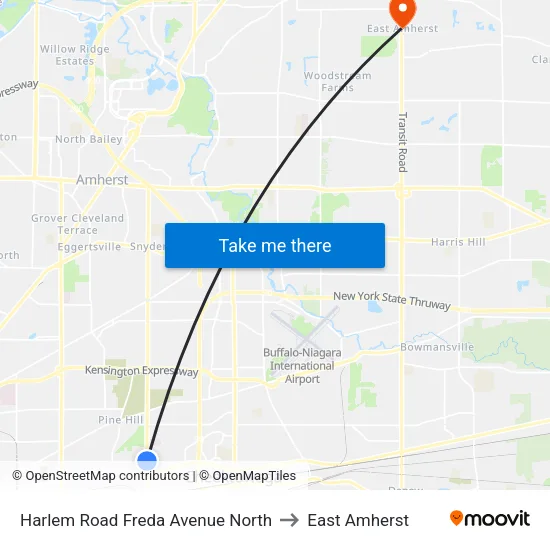 Harlem Road & Freda Avenue to East Amherst map