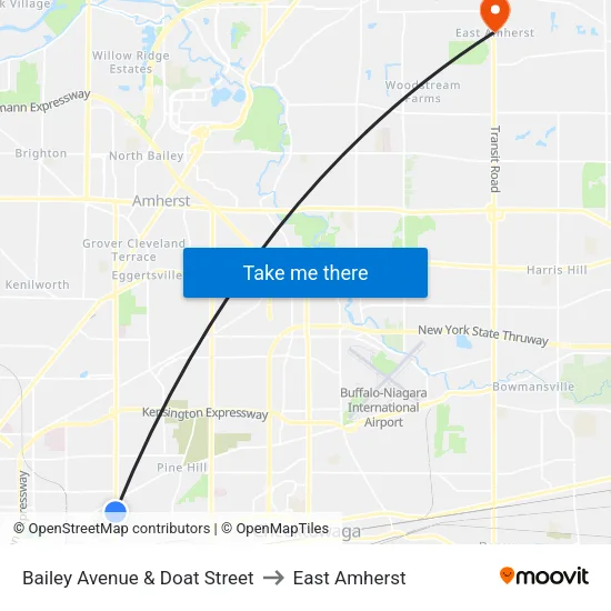 Bailey Avenue & Doat Street to East Amherst map