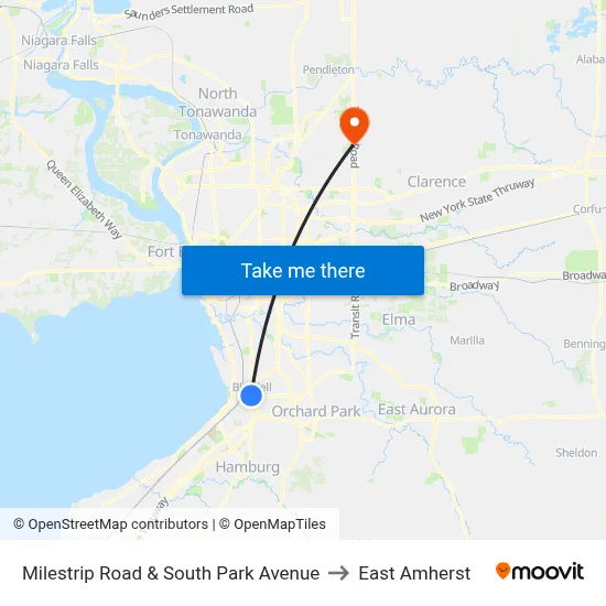 Milestrip Road & South Park Avenue to East Amherst map