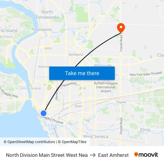 North Division Main Street West Nea to East Amherst map