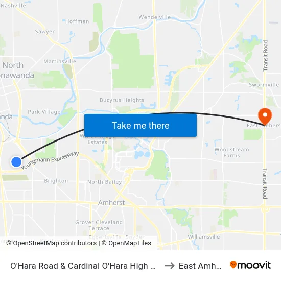 O'Hara Road & Cardinal O'Hara High School to East Amherst map