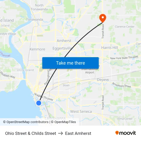 Ohio Street & Childs Street to East Amherst map