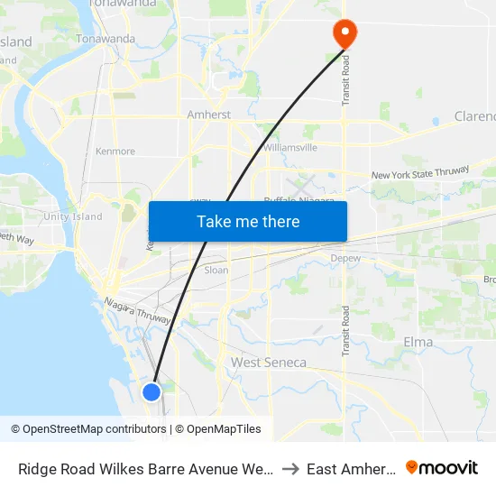 Ridge Road & Wilkes Barre Avenue to East Amherst map