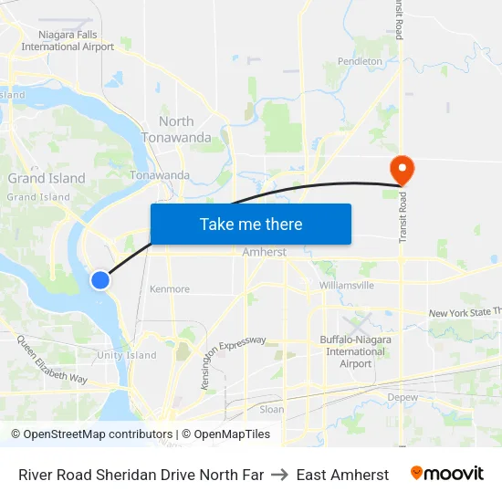 River Road Sheridan Drive North Far to East Amherst map