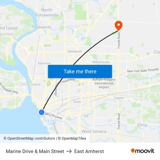 Marine Drive & Main Street to East Amherst map