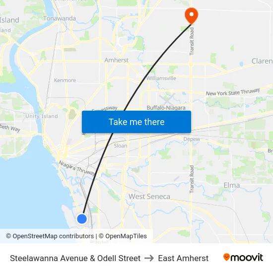 Steelawanna Avenue & Odell Street to East Amherst map
