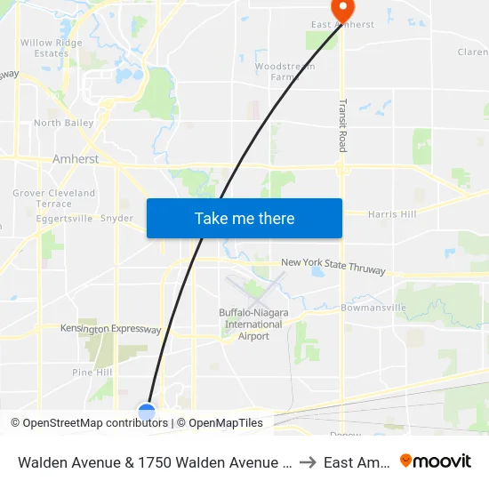 Walden Avenue & 1750 Walden Avenue (Target Plaza) to East Amherst map