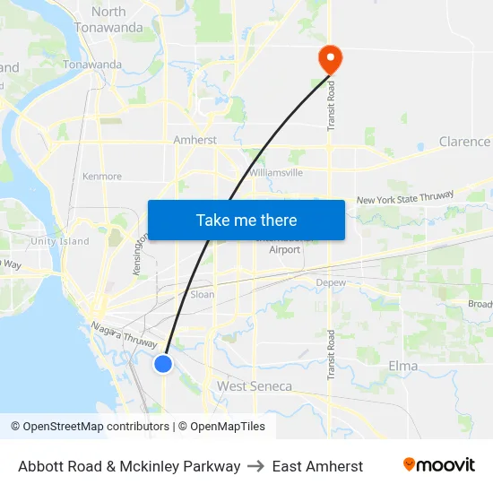 Abbott Road & Mckinley Parkway to East Amherst map