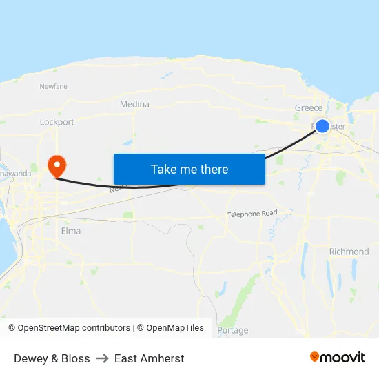 Dewey & Bloss to East Amherst map