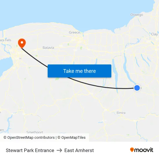 Stewart Park Entrance to East Amherst map