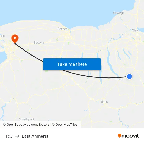 Tc3 to East Amherst map