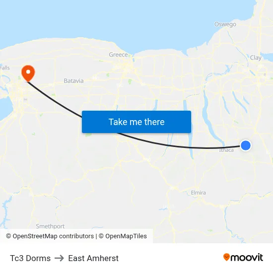 Tc3 Dorms to East Amherst map