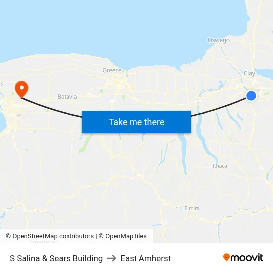 S Salina & Sears Building to East Amherst map
