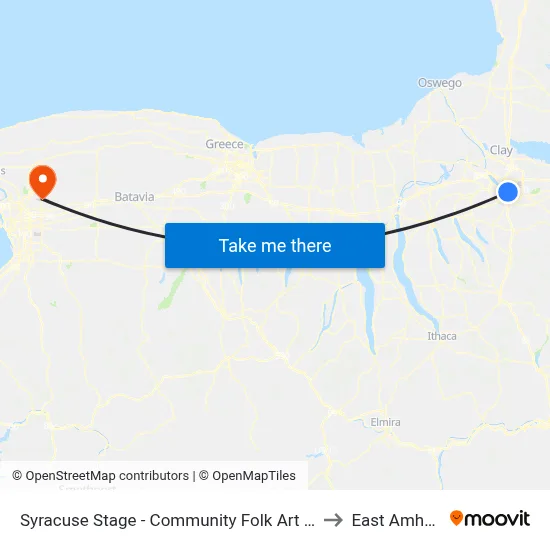 Syracuse Stage - Community Folk Art Center to East Amherst map