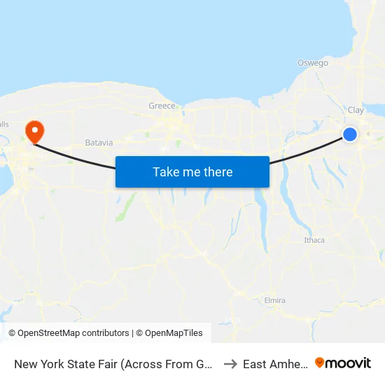 New York State Fair (Across From Gate 2) to East Amherst map