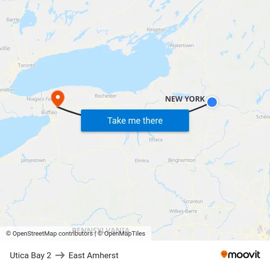 Utica Bay 2 to East Amherst map