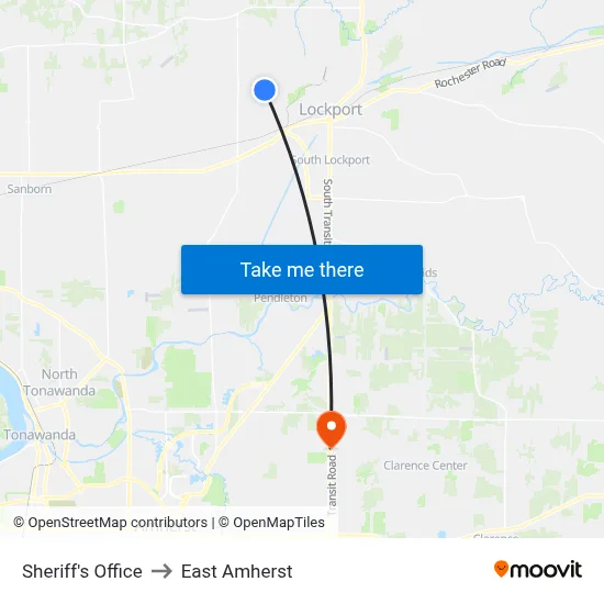 Sheriff's Office to East Amherst map