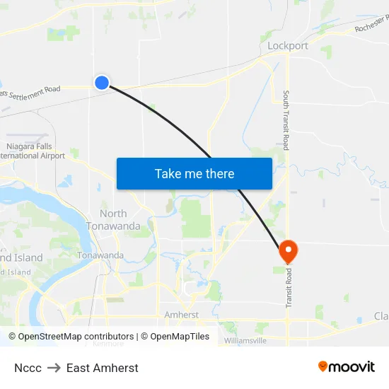 Nccc to East Amherst map
