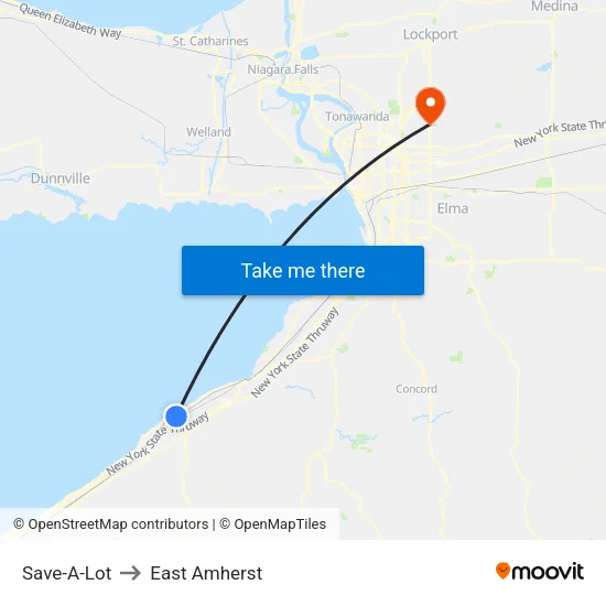 Save-A-Lot to East Amherst map