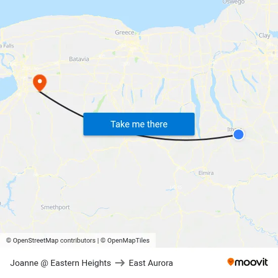 Joanne @ Eastern Heights to East Aurora map