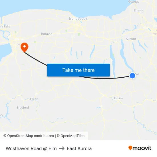Westhaven Road @ Elm to East Aurora map