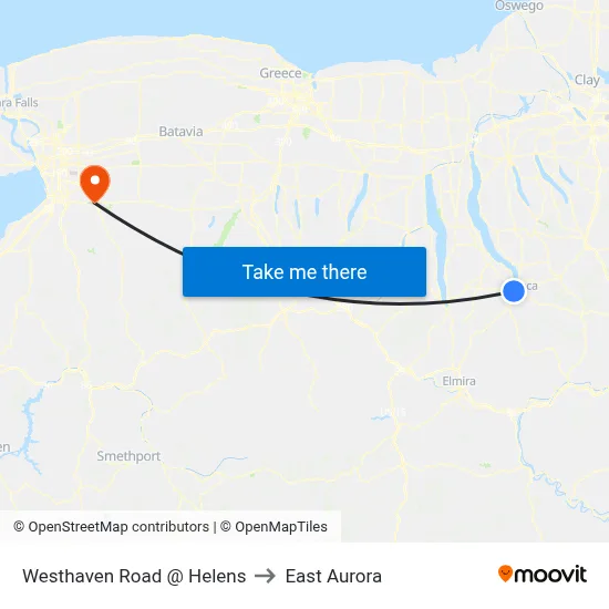 Westhaven Road @ Helens to East Aurora map