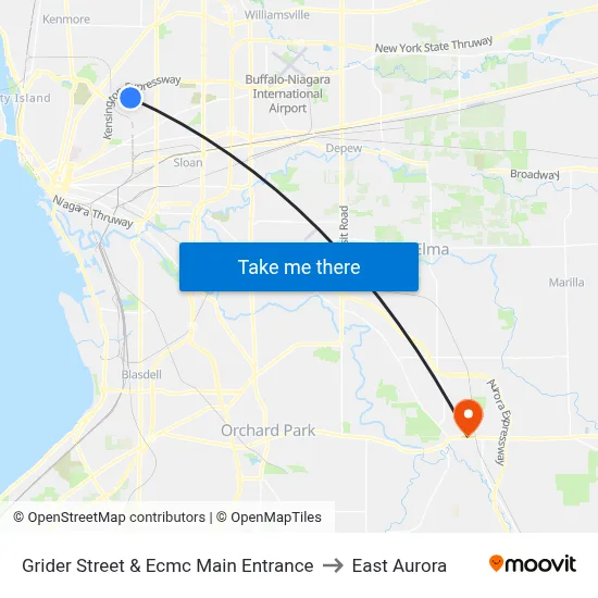 Grider Street & Ecmc Main Entrance to East Aurora map