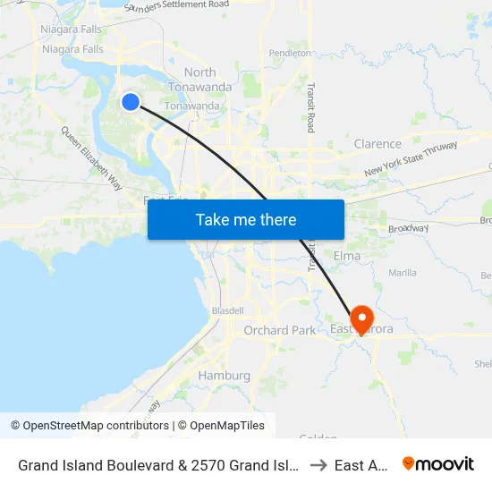 Grand Island Boulevard & 2570 Grand Island Boulevard to East Aurora map