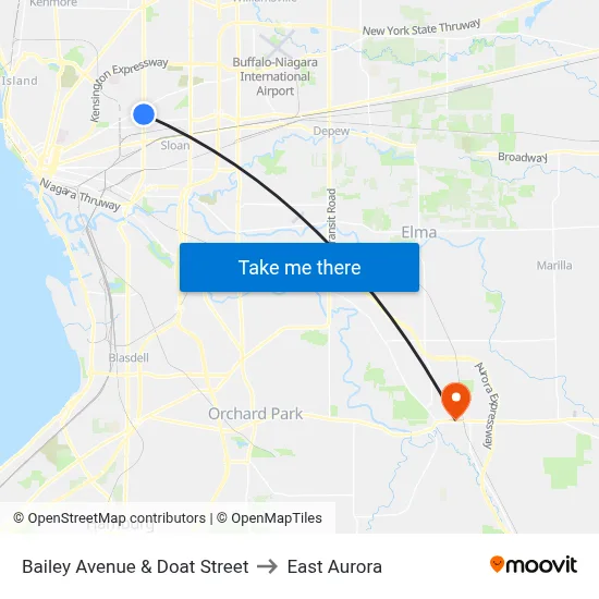 Bailey Avenue & Doat Street to East Aurora map