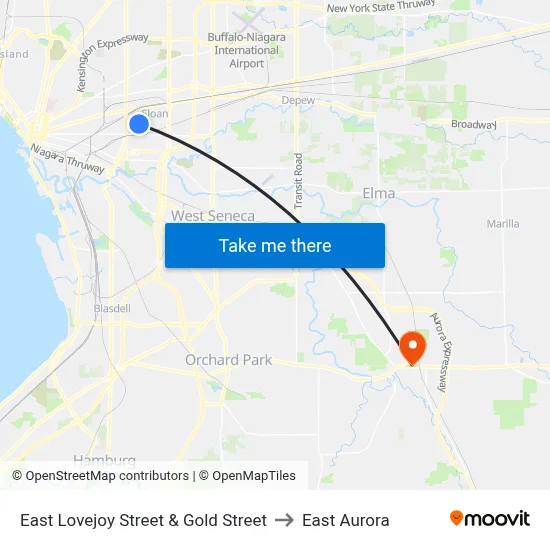 East Lovejoy Street & Gold Street to East Aurora map
