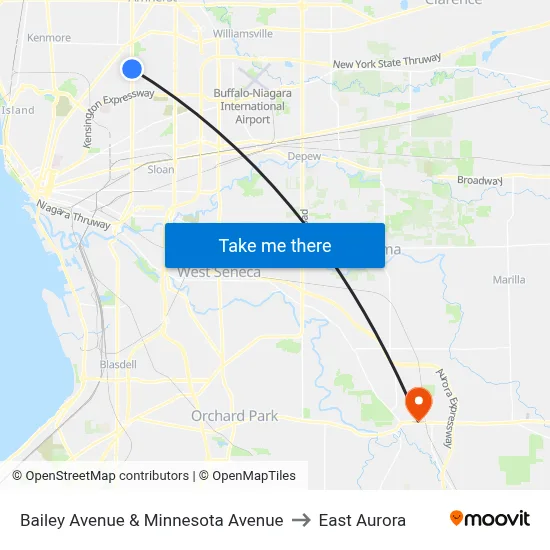 Bailey Avenue & Minnesota Avenue to East Aurora map