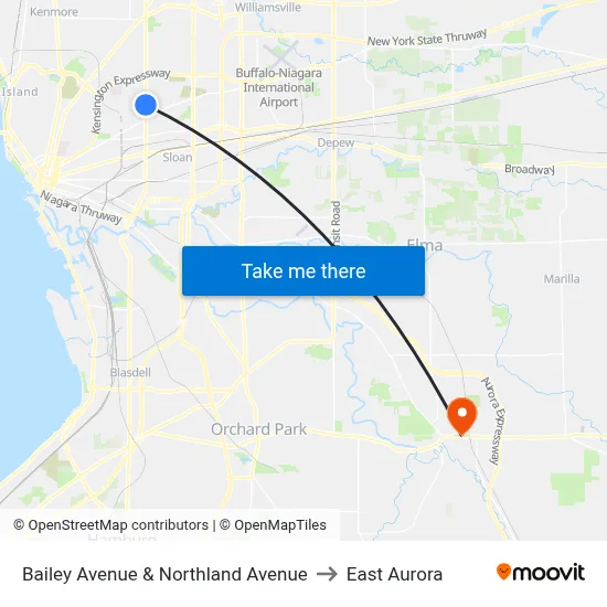 Bailey Avenue & Northland Avenue to East Aurora map