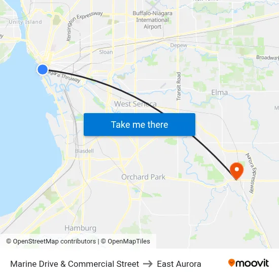 Marine Drive & Commercial Street to East Aurora map
