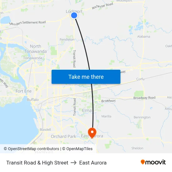 Transit Road & High Street to East Aurora map